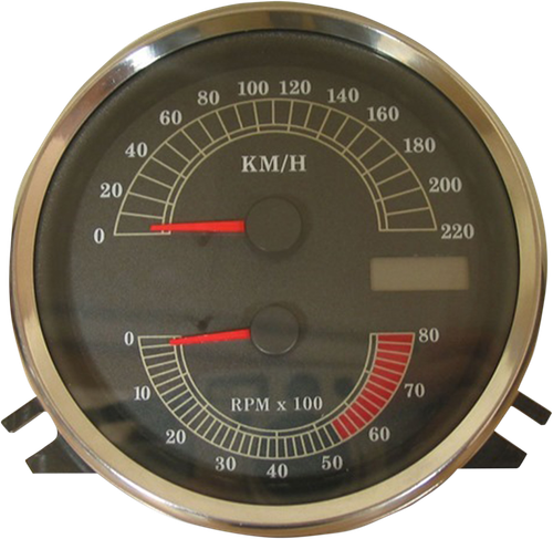DRAG SPECIALTIES - 2210-0332 - Electronic Speedometer/Tachometer - Stock Look - 220 KPH/8000 rpm