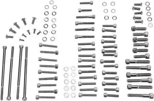 DRAG SPECIALTIES - 2401-0564 - Bolt Kit - Complete Motor - Knurled/Socket-Head - Black/Chrome - '07-'16 Touring