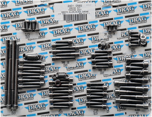DRAG SPECIALTIES - 2401-0565 - Bolt Kit - Complete Motor - Smooth/Socket-Head - Black/Chrome - '07-'16 Touring