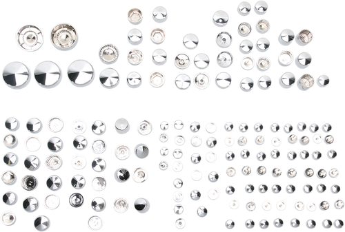 DRAG SPECIALTIES - 2401-0689 - Bolt Cover Kit - Deluxe/Engine - Chrome - Dyna