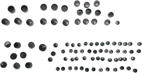 DRAG SPECIALTIES - 2401-0707 - Bolt Cover Kit - Standard/Engine - Black - '99-'05 Dyna