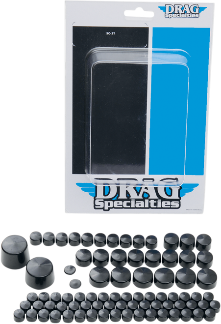 DRAG SPECIALTIES - 2401-0709 - Bolt Cover Kit - Standard/Engine - Black - '07-'10 Softail