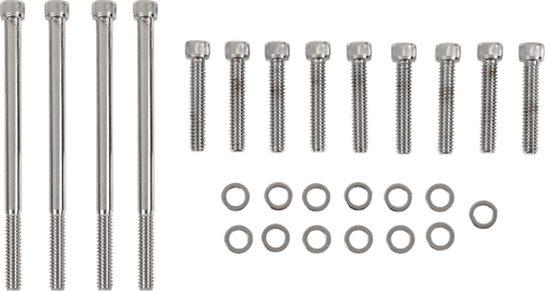 DRAG SPECIALTIES - 2401-0769 - Bolt Kit - Primary Cover - Knurled - Chrome - Softail/Dyna