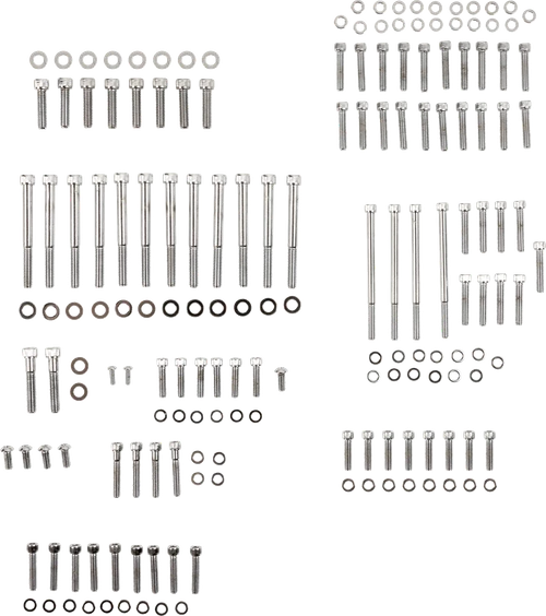 DRAG SPECIALTIES - 2401-0966 - Bolt Kit - Engine - Knurled/Socket-Head - Chrome - M8