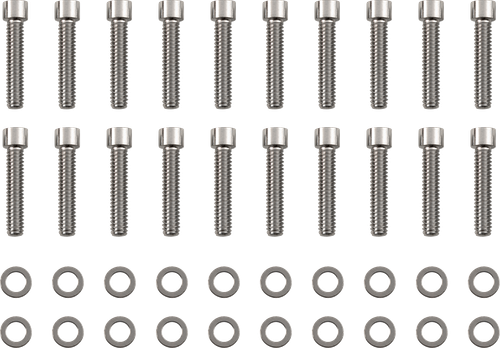 DRAG SPECIALTIES - 2401-0971 - Bolt Kit - Rocker Cover - Smooth/Socket-Head - Chrome - M8