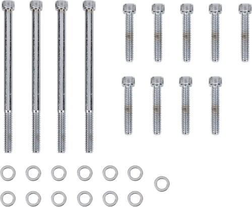 DRAG SPECIALTIES - 2401-0989 - Bolt Kit - Outer Primary - Knurled/Socket-Head - Chrome - M8