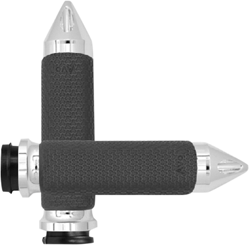 AVON GRIPS - MF-63A-CH-FL-SP - Vibration Dampening Memory Foam Grips - Medium - Spike - TBW - Chrome