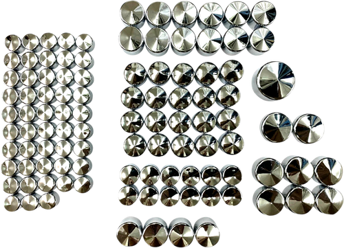 DRAG SPECIALTIES - 2404-0982 - Bolt Cover Kit - Deluxe/Engine - Chrome - Softail/Touring/Trike