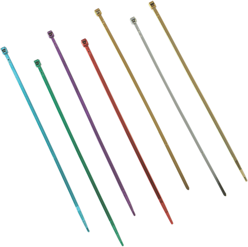DRAG SPECIALTIES - DS-193047 - Cable Tie - 7" - Chrome - 10-Pack