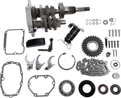 BAKER DRIVETRAIN - DD6-411P-02 - Direct Drive Gear Set - 6-Speed - Polished - '01-'06 Touring