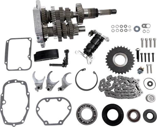 BAKER DRIVETRAIN - DD6-411P-02 - Direct Drive Gear Set - 6-Speed - Polished - '01-'06 Touring
