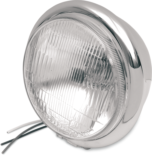 DRAG SPECIALTIES - DS-280035 - Bottom Mount H4 Headlight - 5-3/4" - Chrome