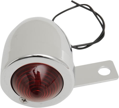 DRAG SPECIALTIES - DS-280048 - Bullet Light with Mount - Right - Red Lens - Chrome