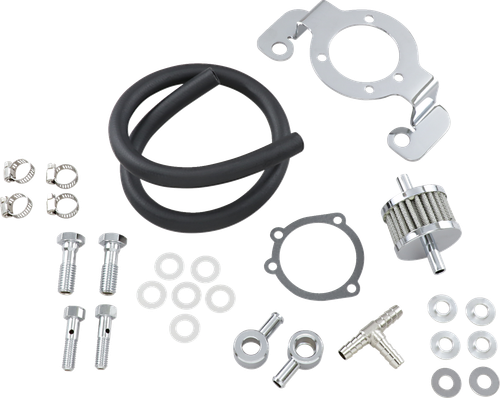 DRAG SPECIALTIES - DS-289082 - Crankcase Breather with Support Bracket Kit - Big Twin