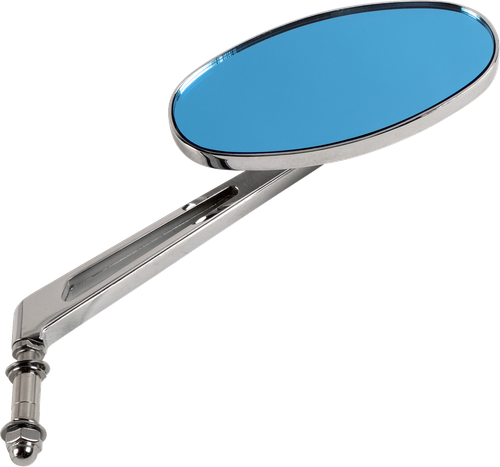 DRAG SPECIALTIES - DS-302167 - Mirror - Stealth II - Side View - Oval - Chrome w/Anti-Glare Blue Tint