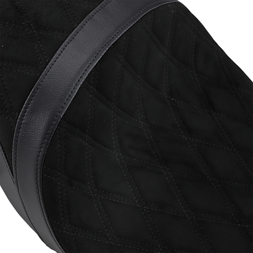 DRAG SPECIALTIES SEATS - 0801-1076 - Low Touring Seat - Vinyl - Diamond - Razorback Tanks - FL '08-'23