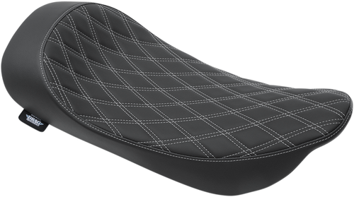 DRAG SPECIALTIES SEATS - 0801-1156 - Low Solo Seat - Double Diamond - Silver Stitch - FLHR/FLHX '99-'07