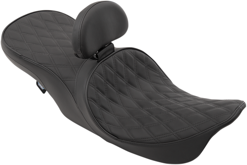 DRAG SPECIALTIES SEATS - 0801-1169 - Low Forward Touring Seat - Double Diamond - FLHR/FLHX '97-'07