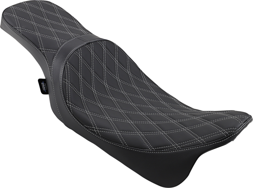 DRAG SPECIALTIES SEATS - 0801-1271 - Predator 2-Up Seat - Double Diamond - Silver Stitching - FL '08-'23