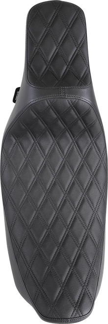 DRAG SPECIALTIES SEATS - 0801-1369 - Extended Reach Predator III Seat - Double Diamond - Black Stitching - FL '99-'07