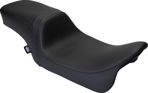 DRAG SPECIALTIES SEATS - 0801-1495 - Predator 2-Up Seat - Solar Leather - Black - Smooth - w/o Backrest - FL '08-'23