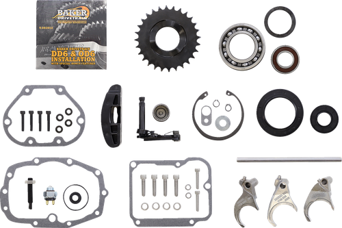 BAKER DRIVETRAIN - DD6-411PL-02 - Direct Drive Gear Set - 6-Speed - Polished - '01-'06 Softail/Dyna