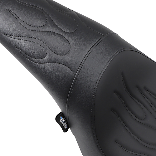 DRAG SPECIALTIES SEATS - 0802-0393 - Predator Seat - Black - Flame Stitched - FL/FX '06-'17