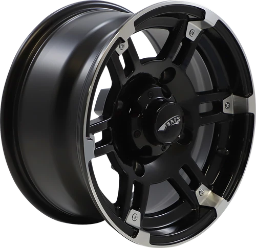 AMS - 4734-031AB - Wheel - Roll'n 104 - Front/Rear - Machined Black - 14x7 - 4/156 - 4+3