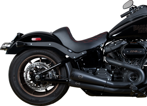 DRAG SPECIALTIES SEATS - 0802-1515 - Solo Seat - Double Diamond - Red Stitching - FL/FX '18-'23