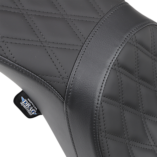 DRAG SPECIALTIES SEATS - 0803-0541 - Predator 2-Up Seat - Double Diamond - Black - FX/FL '06-'17