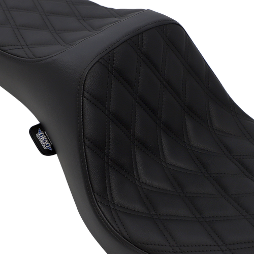 DRAG SPECIALTIES SEATS - 0803-0602 - Predator III Seat - Double Diamond - Black Stitching - FXD/FLD '06-'17