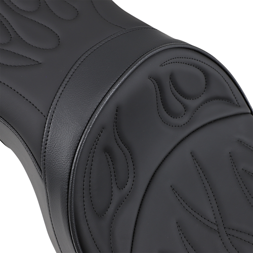DRAG SPECIALTIES SEATS - 0804-0260 - Low Profile Seat - Flame Stitched - XL '04-'22