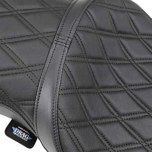 DRAG SPECIALTIES SEATS - 0804-0605 - Double Bucket Seat - Double Diamond Stitch - XL '10-'22