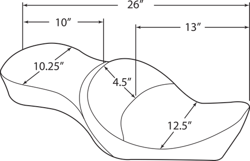 DRAG SPECIALTIES SEATS - 0804-0625 - Low Profile Touring Seat - Mild Stitch - XL '82-'03