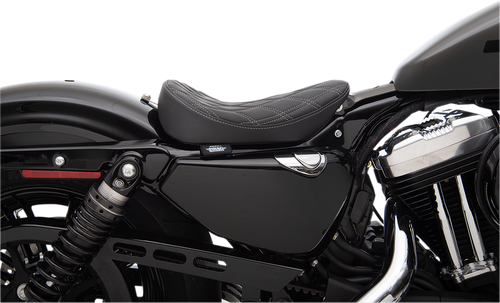 DRAG SPECIALTIES SEATS - 0804-0740 - Bobber Solo Seat - Double Diamond - Silver Stitch - '10-'22 XL