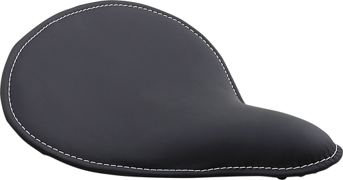 DRAG SPECIALTIES SEATS - 0806-0055 - Spring Solo Seat - Large - Low-Profile - Black w/ White Perimeter Stitch