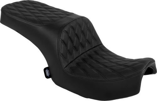 DRAG SPECIALTIES SEATS - 0810-2472 - Freedom Seat - Vinyl - Double Diamond Black Stitch - Challenger '20-'25/Chieftain '25