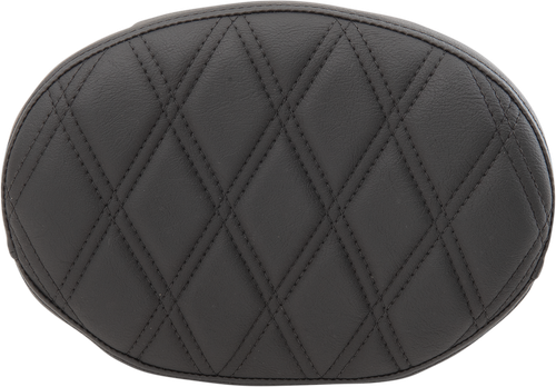 DRAG SPECIALTIES SEATS - 0822-0428 - Oval Sissy Bar Pad - Double Diamond - Black Stitch - FL '99-'22