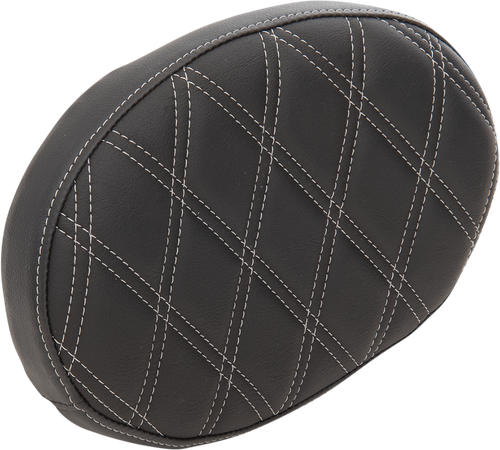 DRAG SPECIALTIES SEATS - 0822-0429 - Oval Sissy Bar Pad - Double Diamond - SIlver Stitch - FL '99-'22