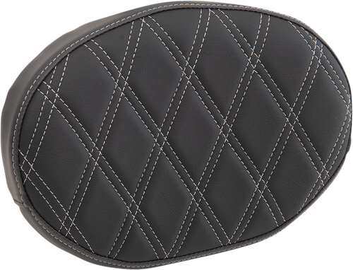 DRAG SPECIALTIES SEATS - 0822-0447 - Sissy Bar Pad - Double Diamond - Silver - Oval