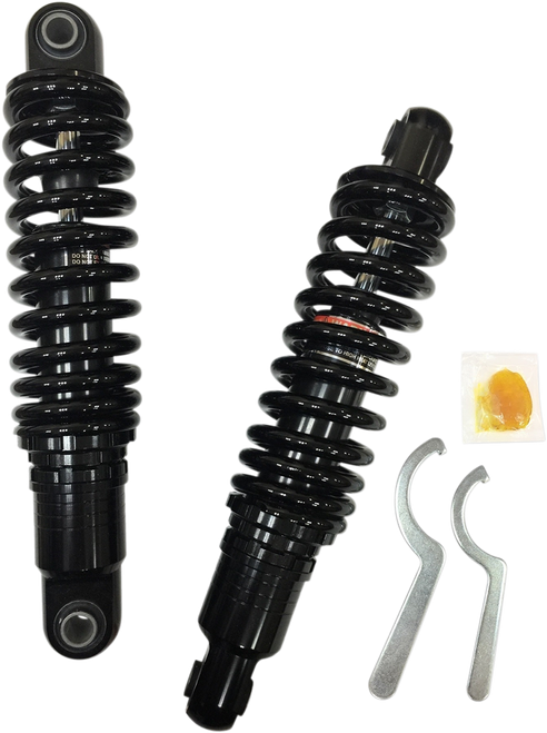 DRAG SPECIALTIES SHOCKS - 1310-1666 - Premium Ride-Height Adjustable Shocks - 12" - Heavy Duty - Black