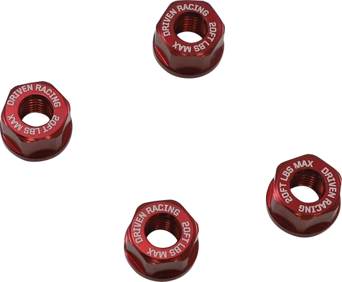 DRIVEN RACING - DSN-02-RD - Sprocket Nuts - 4-Bolt Hub - Red - M8 x 1.25