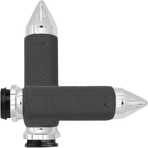 AVON GRIPS - MF-63B-CH-FL-SP - Vibration Dampening Memory Foam Grips - Large - Spike - TBW - Chrome
