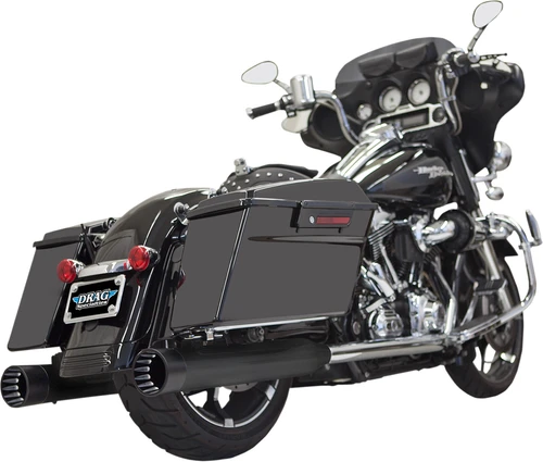 BASSANI XHAUST - 1F7DNT5B - DNT Straight Can Mufflers for '95-'16 FL - Black
