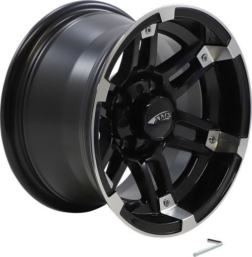 AMS - 0230-0759 - Wheel - Roll'n 104 - Rear - Machined Black - 12x7 - 4/4 - 3+4