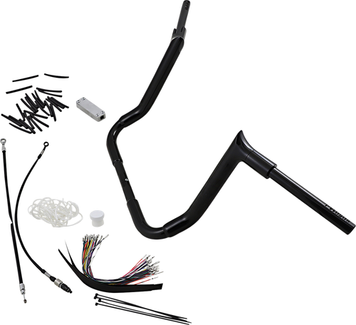 FAT BAGGERS INC. - 809114-B - 1-1/2" EZ Install Pointed Top Handlebar Kit - 14" - Black