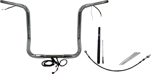 FAT BAGGERS INC. - 912516 - EZ Install Wired 1-1/4" Round Top Handlebar Kit - 16" - Chrome