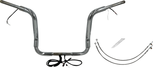 FAT BAGGERS INC. - 802514 - EZ Install Wired 1-1/2" Round Top Handlebar Kit - 14" - Chrome