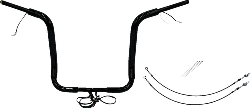 FAT BAGGERS INC. - 802516-B - EZ Install Wired 1-1/2" Round Top Handlebar Kit - 16" - Black