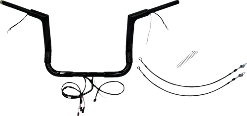 FAT BAGGERS INC. - 601212-B - EZ Install Wired 1-1/2" Flat Top Handlebar Kit - 12" - Black